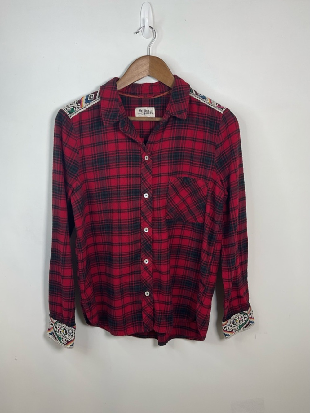 Holding Horses Western Boho Button Down Top Size Medium